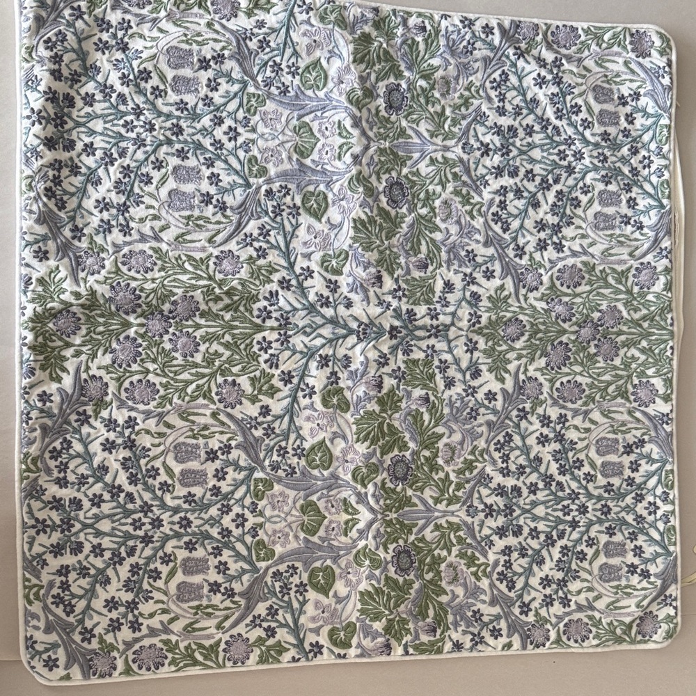 Williams Sonoma Home  Morris & Co Floral Accent Pillow Cover -Violet,Green,Cream